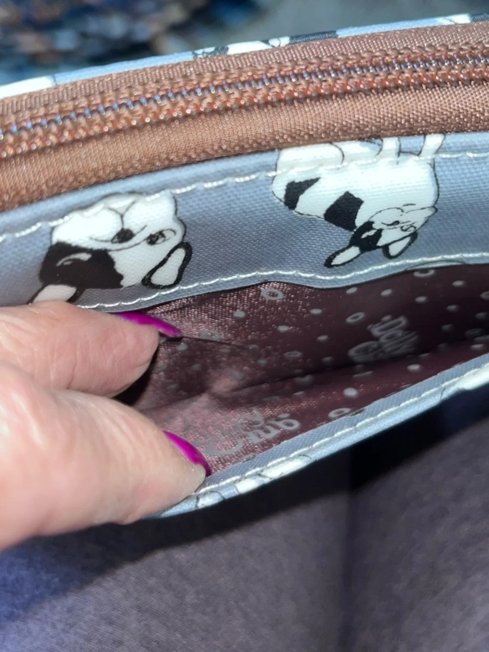 Dolly Club Gray Boston Terrier Zip Wallet - Picture 3 of 6
